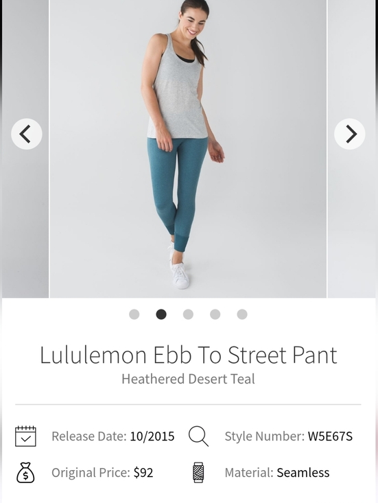 lululemon athletica Pants - Lululemon Ebb To Street Pant Sz 4 Desert Teal